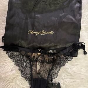 Honey Birdette Black Lace Panty M